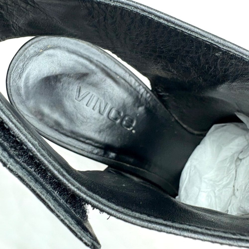 Vince Black Leather Heeled Ankle Bootie | 7.5 - Picture 4 of 9